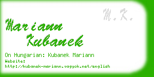 mariann kubanek business card